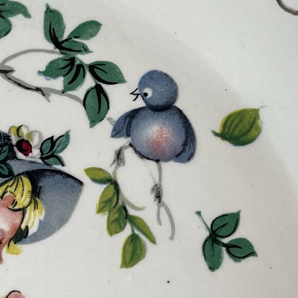 Vtg Collectible Decorative Plate Girl with Goat Little Boo Peep 1972 Signed MCW - Picture 6 of 15